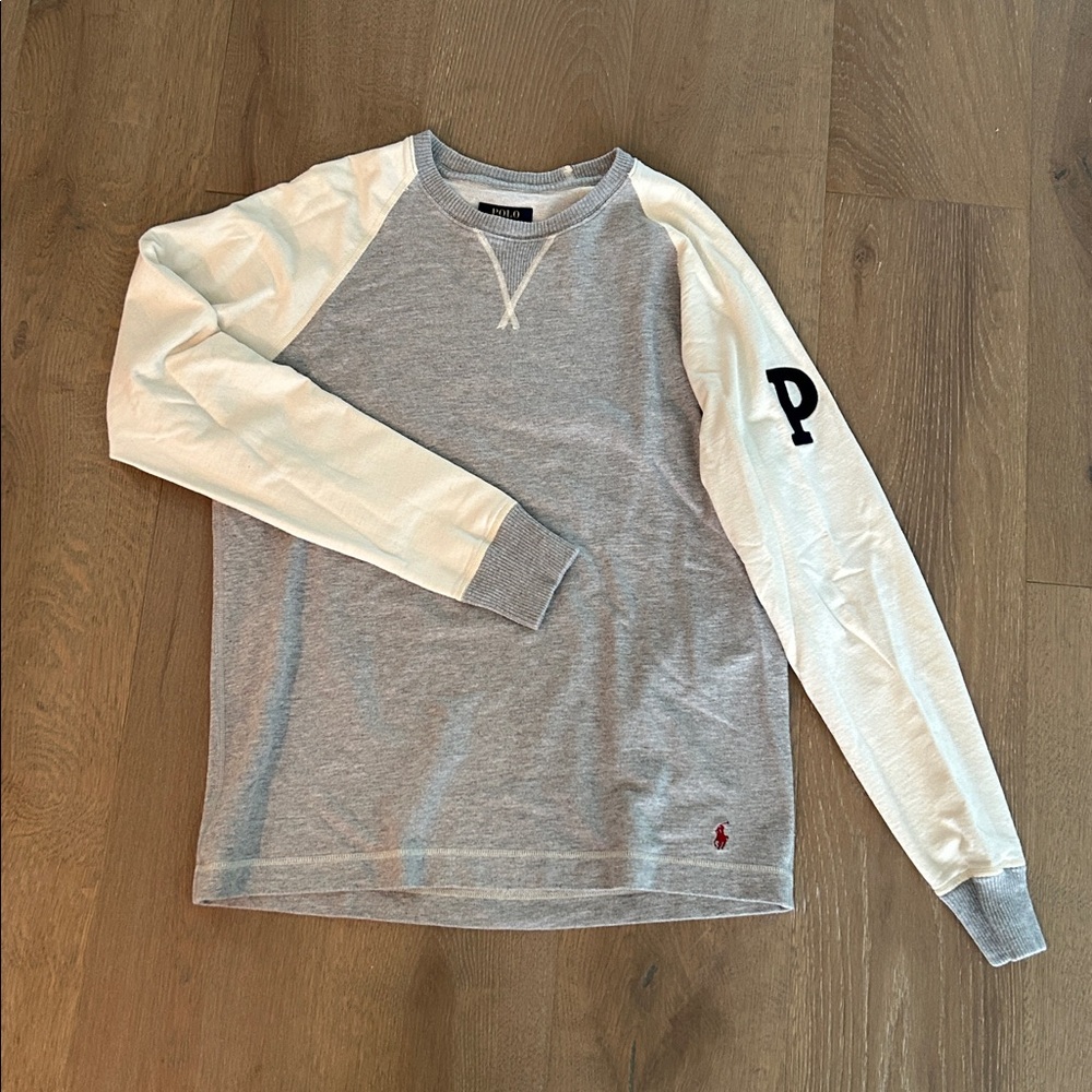 Ralph Lauren Two-Tone Raglan Sweatshirt - Gray & White